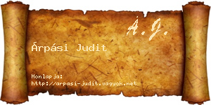 Árpási Judit névjegykártya